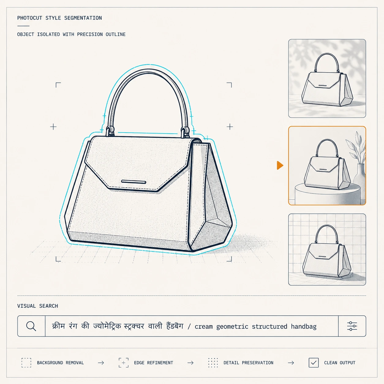 Retail and e-commerce — PhotoCut-style object segmentation and multilingual visual product search